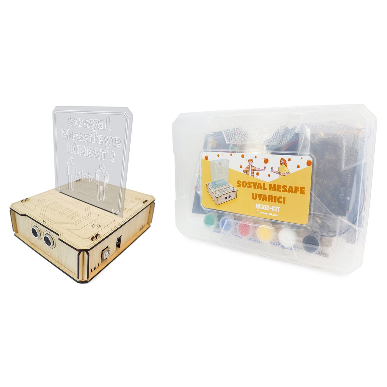 Wood-Kit STEM Robotik Kodlama DIY Mucit Seti - Sosyal Mesafe Uyarıcı
